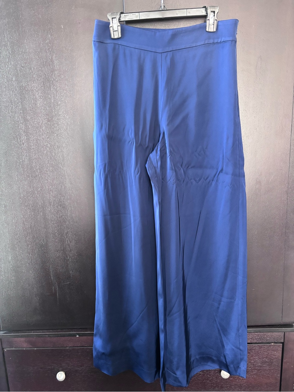 Ann Taylor Satin Trousers in Navy Blue